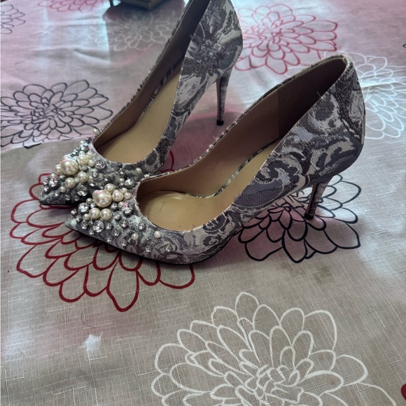 Aldo Women's Pearl Embellished Heels - Silver - Picture 2 of 3